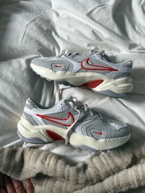Nike Light Gray and White Low-Top Sneakers
